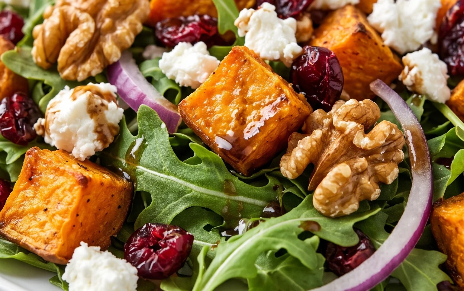 Roast Sweet Potato Goat Cheese Salad