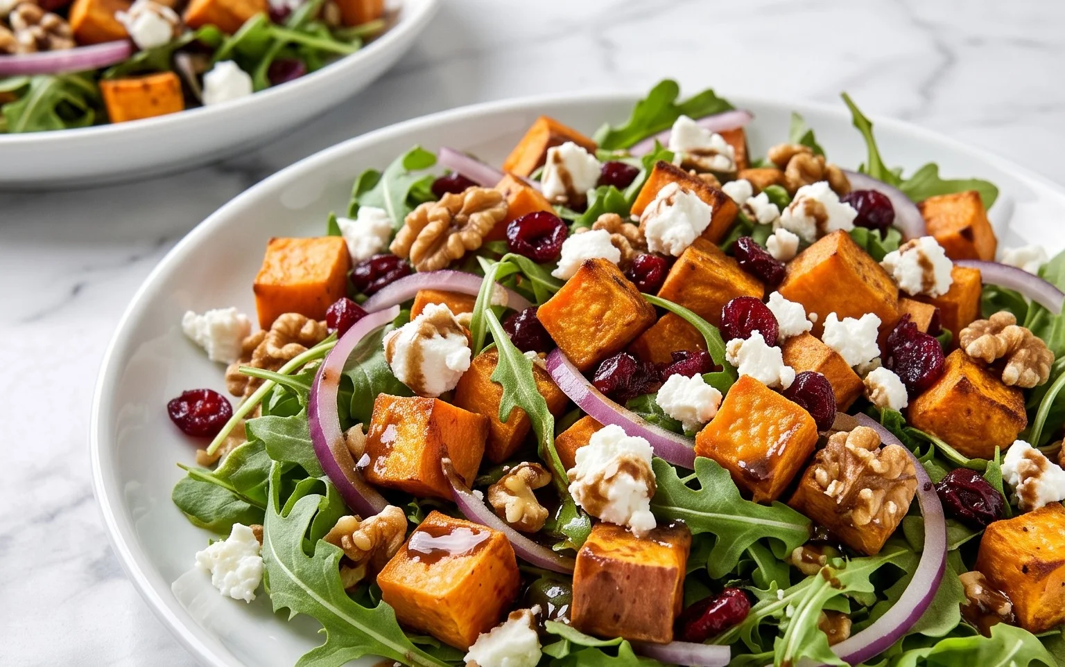 Salade Patate Douce Rôtie & Chèvre : Douceur Crémeuse