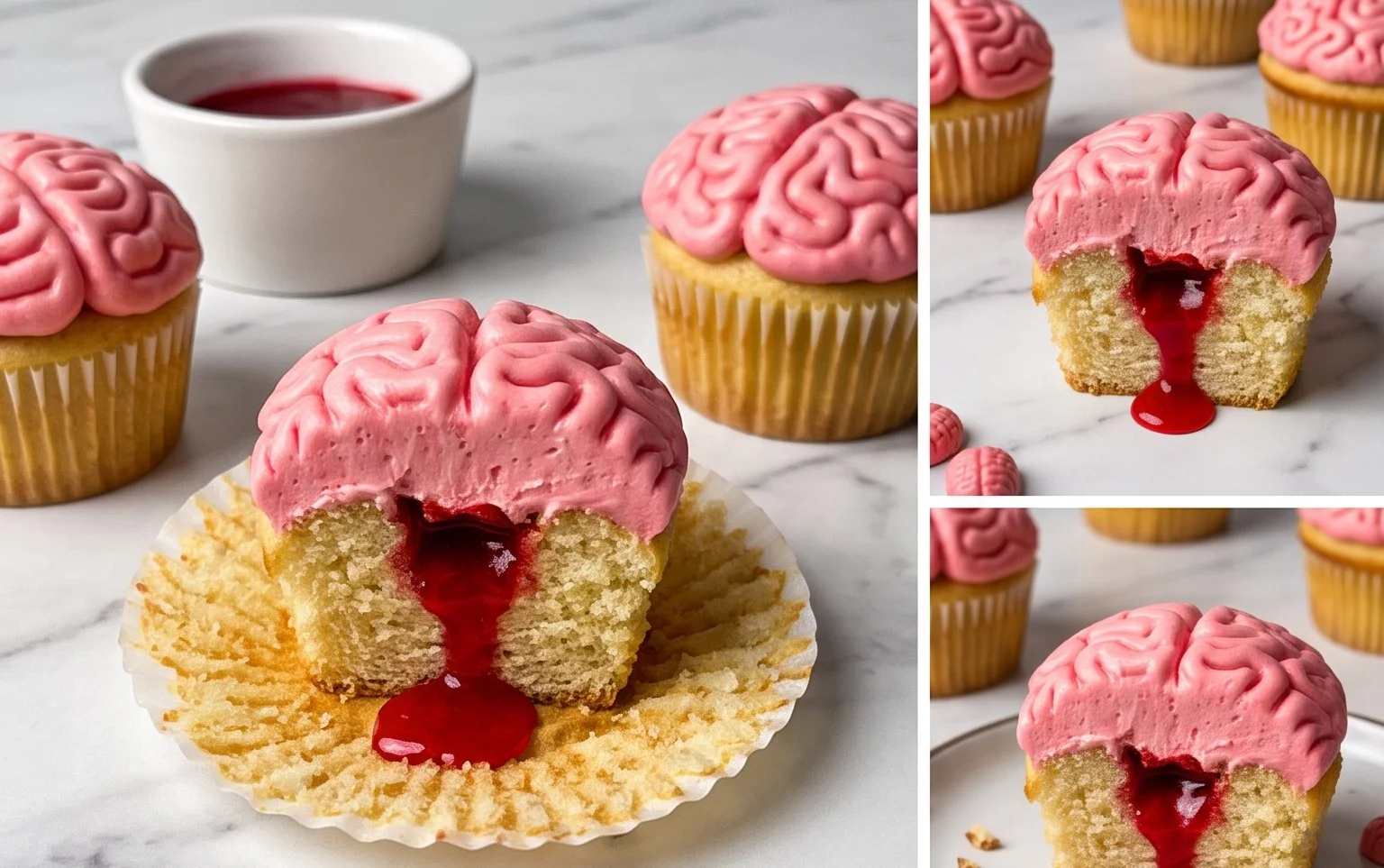 Cupcakes Cerveau Sanguinolent : Recette Terrifiante et Simple