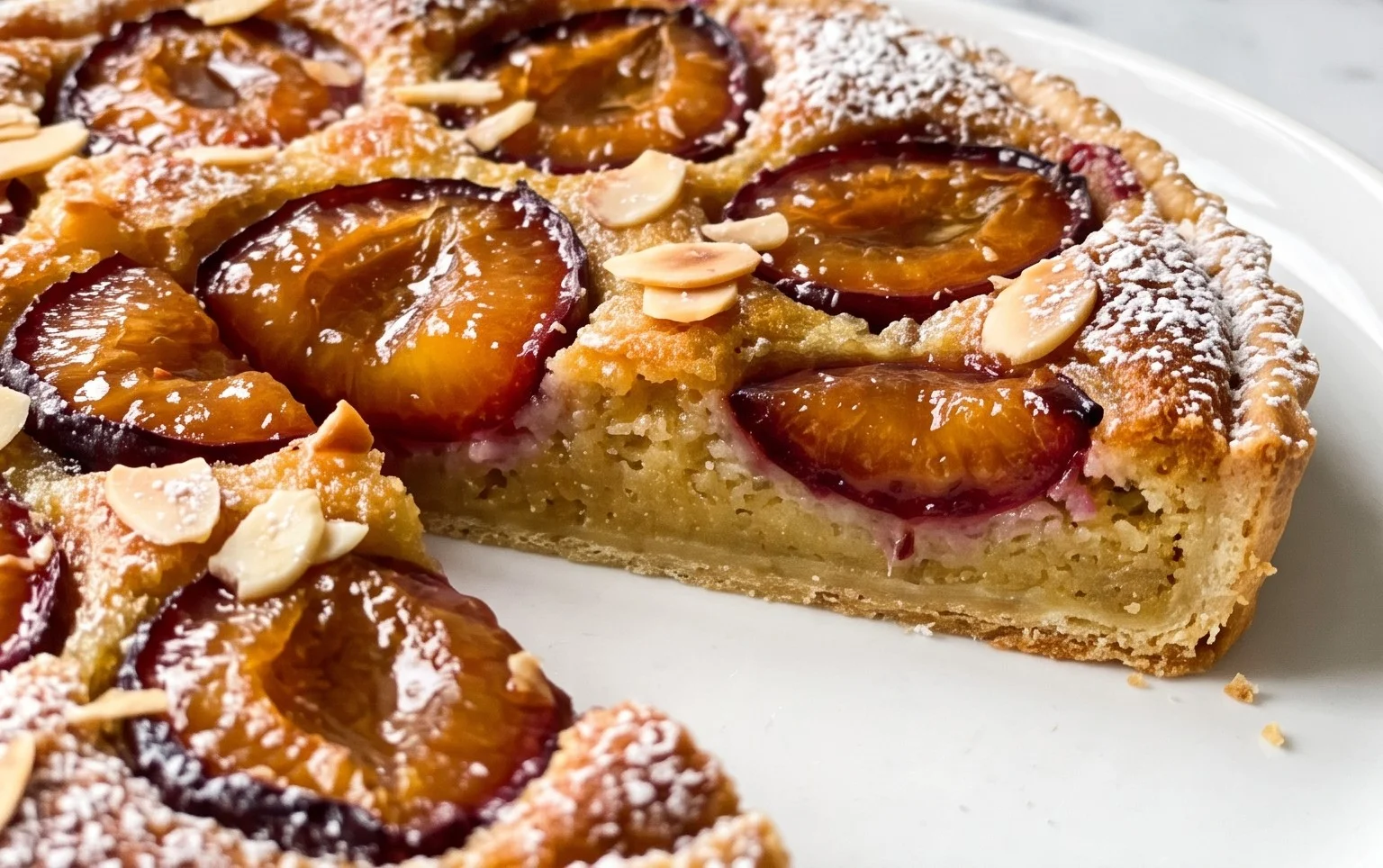 French Plum Frangipane Tart (Tarte aux Prunes)